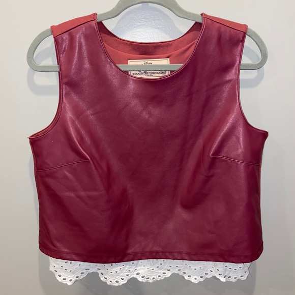 Disney Alice and Wonderland Sleeveless tank top pink eyelet - Picture 1 of 4